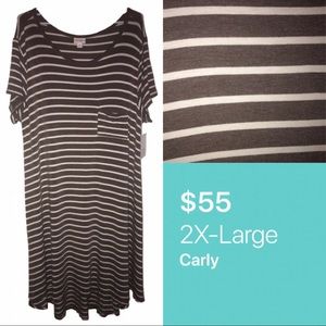 🆕 LuLaRoe 2XL Striped Carly Hi-Lo Swing Dress